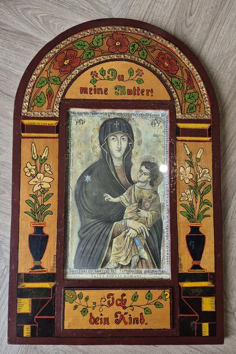 Ikona matka Boska, ludowa, 1907- antyki, dewocjonalia, starocie