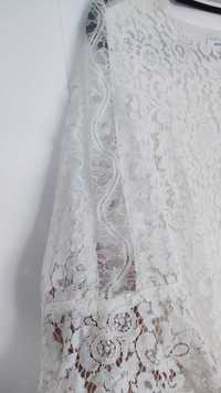 Sukienka Reserved koronka ecru biała krem 42