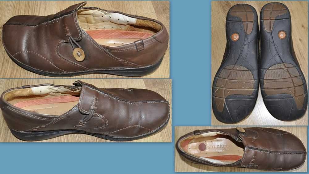 CLARKS brązowe skórzane mokasyny rozmiar 39