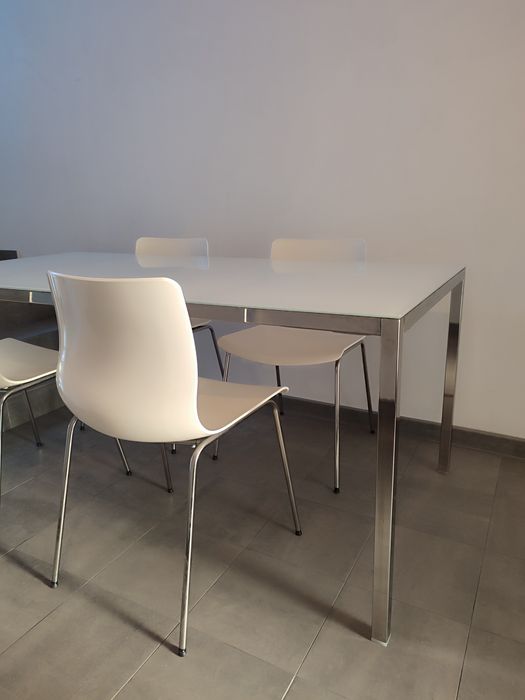 IKEA Torsby stół szklany chrom taras salon kuchnia