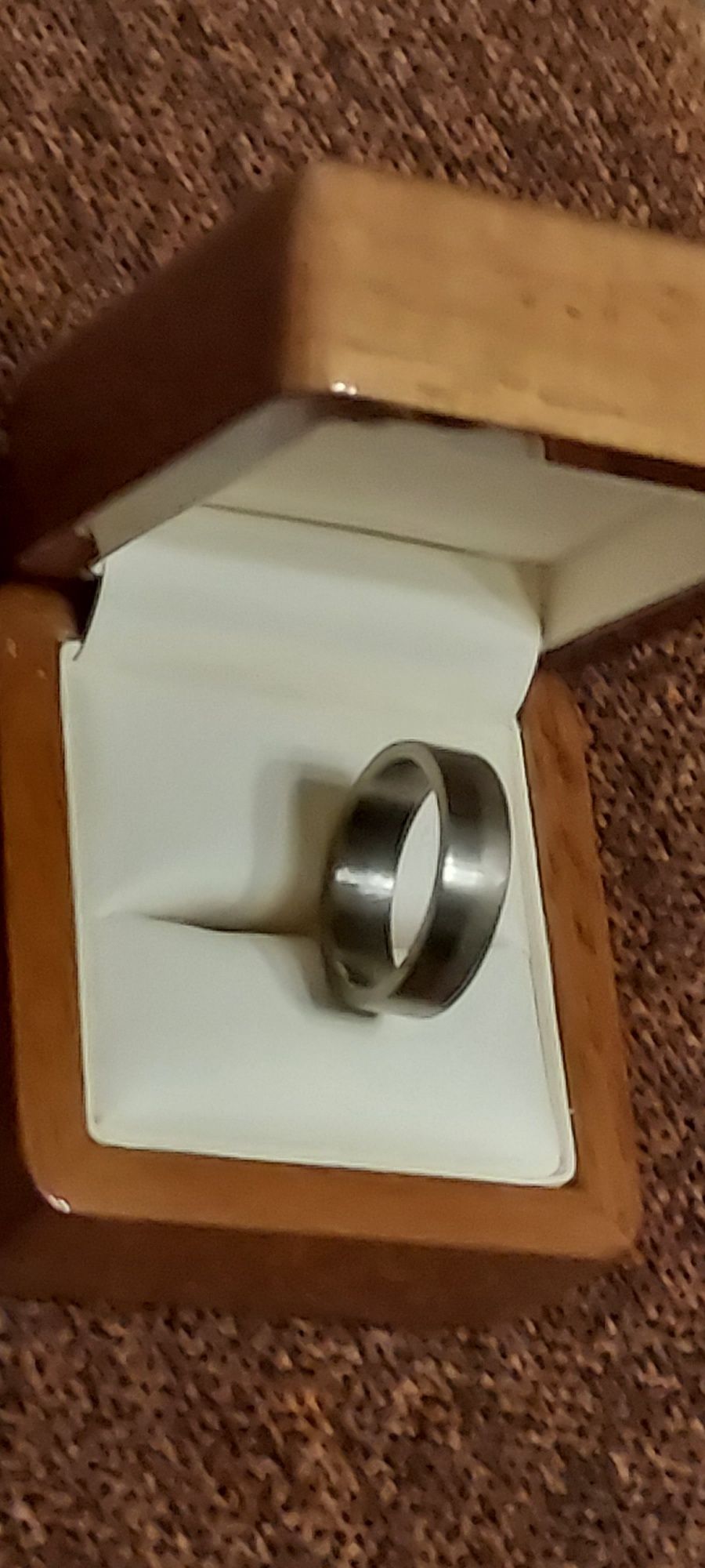 Obrączka srebro/tytan