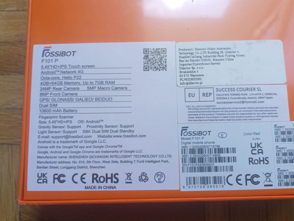 Nowy smartfon Budowlany Fossibit f101p