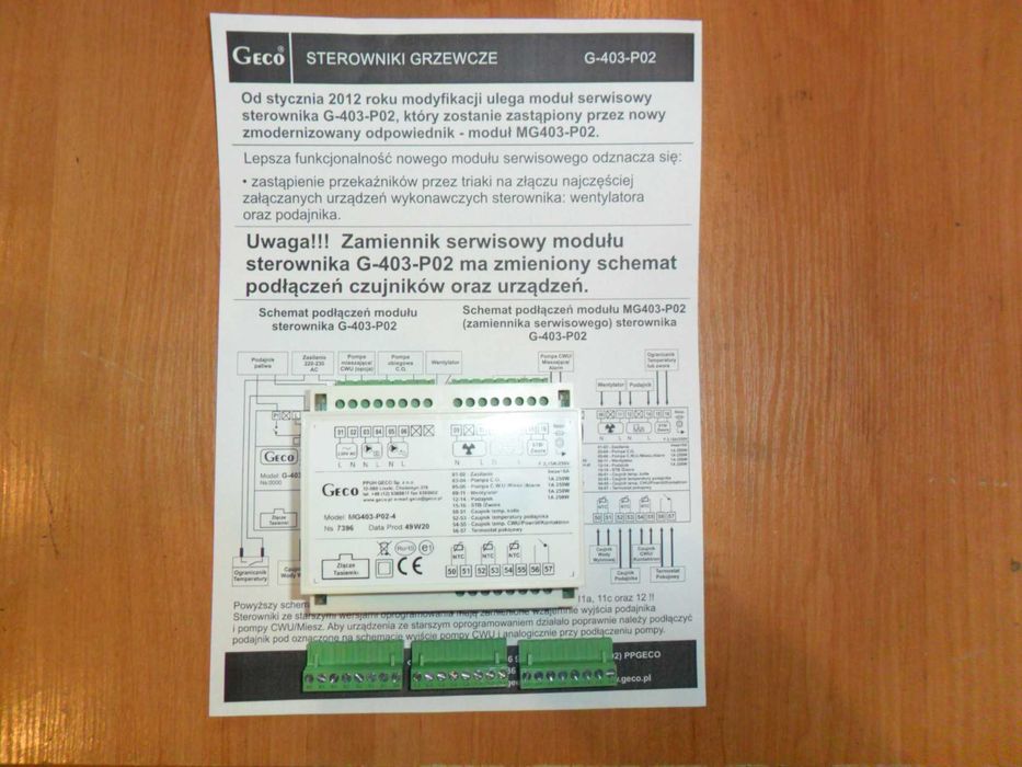 STEROWNIK GECO MODUŁ MG 403-PO2 zamiennik G403-P2