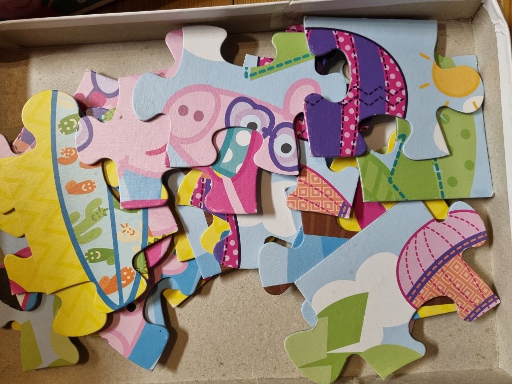 Komplet zestaw gier peppa pig, świnka peppa, puzzle, gra, układanka