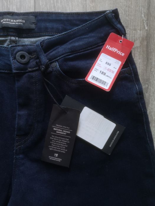 Spodnie nowe z metką Scotch & Soda jeans denim skinny fit granatowe