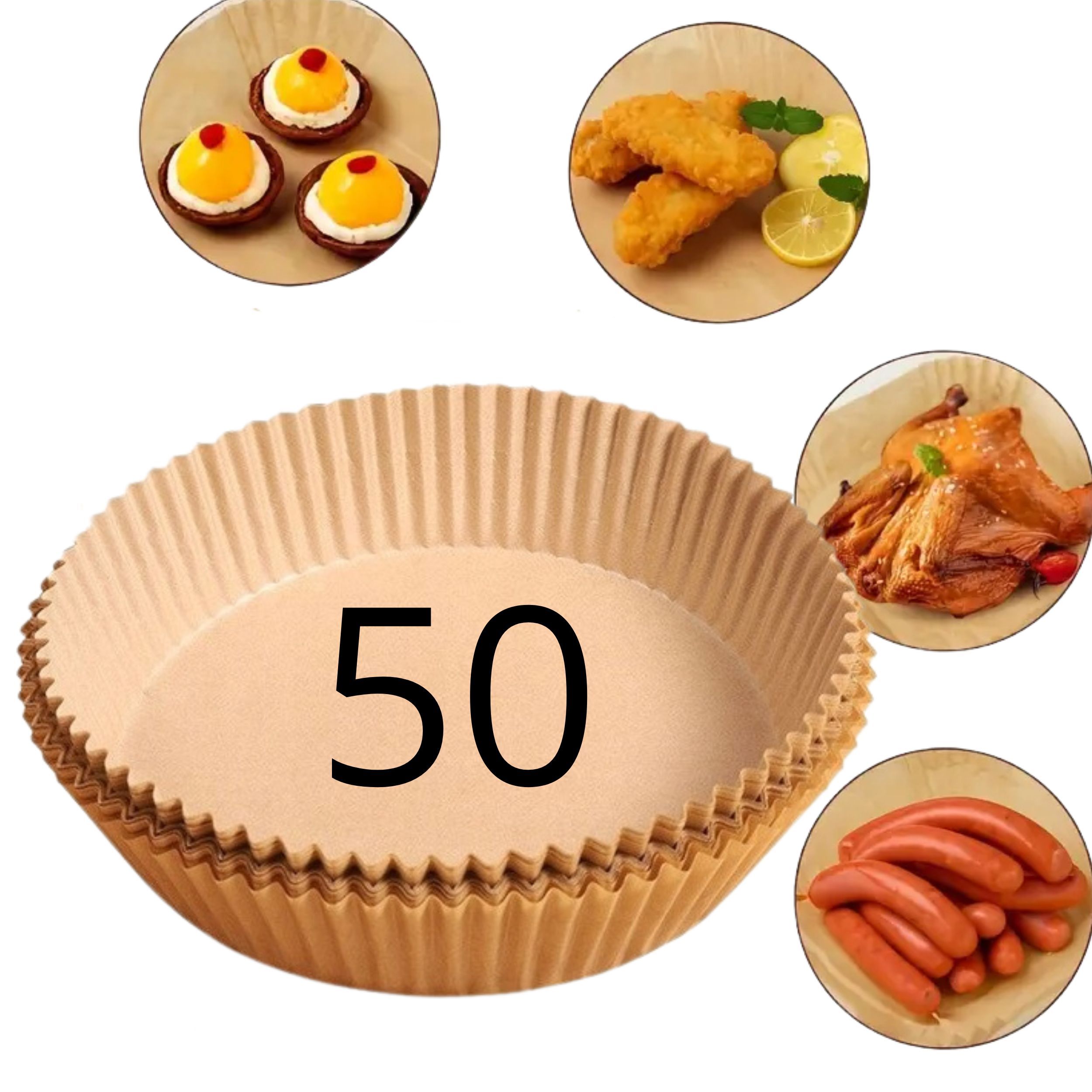 Wkład papierowy do frytkownicy Air Fryer Do Pieczenia Okrągły 50szt