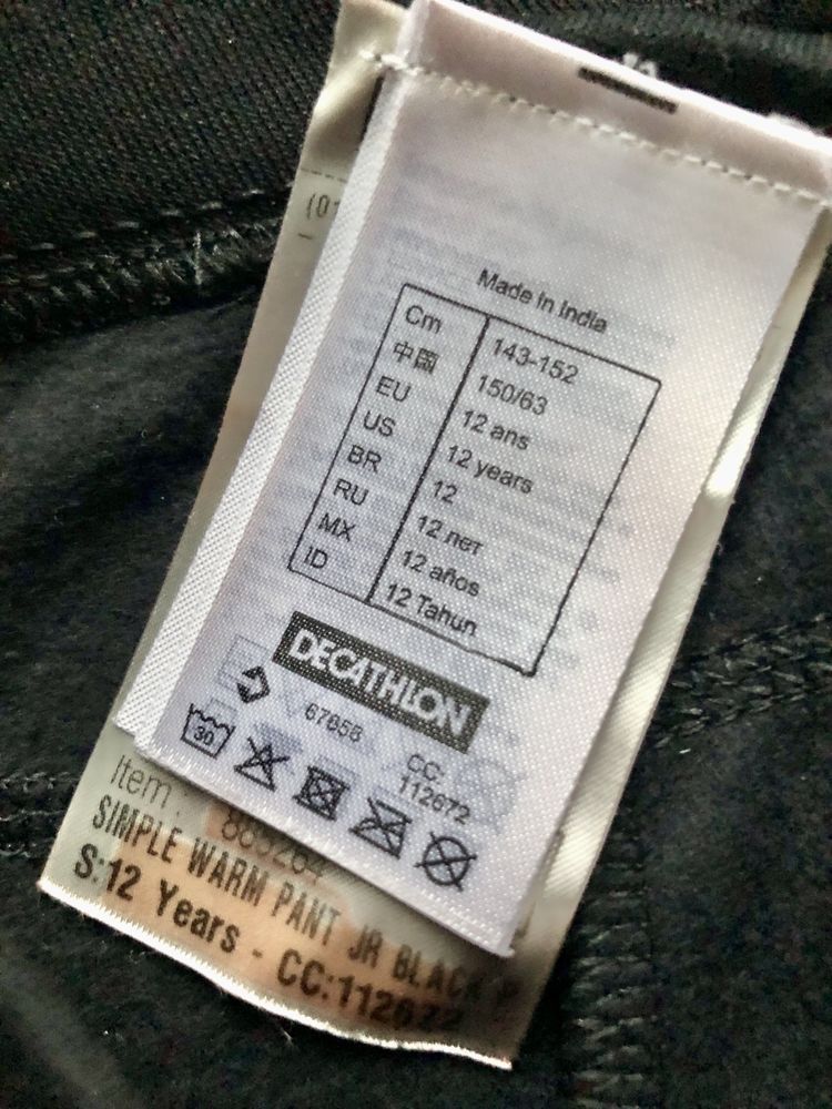 Legginsy Decathlon Wedze, 140, czarne, ocieplane