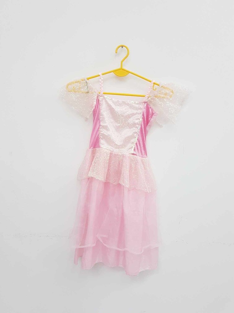 Różowa sukienka przebranie księżniczka Wróżka r 116-122 cm. A2123