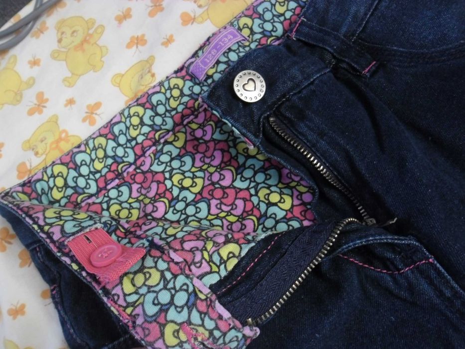 spodnie 122 / 128 podszyte/ ocieplone materiałem jak nowe, regulacja