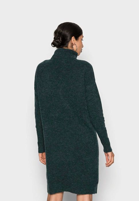 Vero Moda sukienka sweterkowa butelkowa zieleń 34 xs s wełniana alpaka