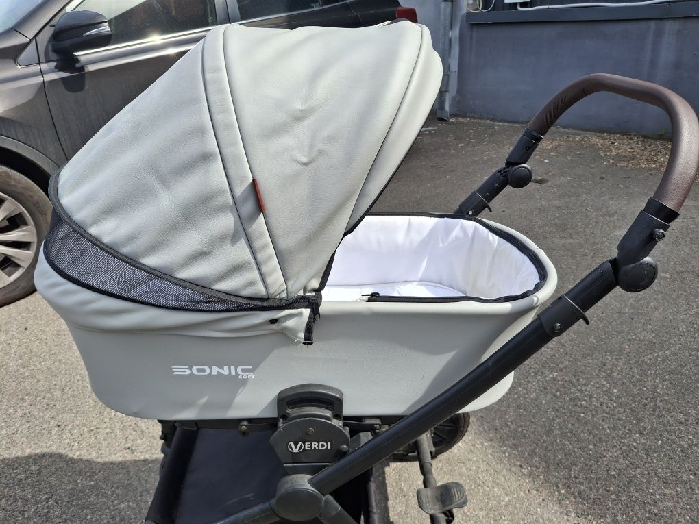 Коляска 3 в 1 Verdi Sonic Soft світло-сіра