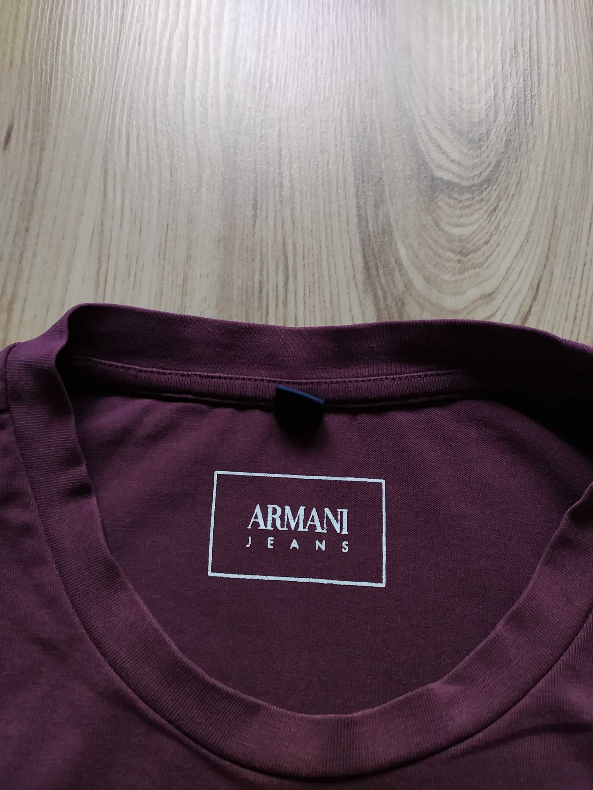 Burgundowa Koszulka Armani Jeans