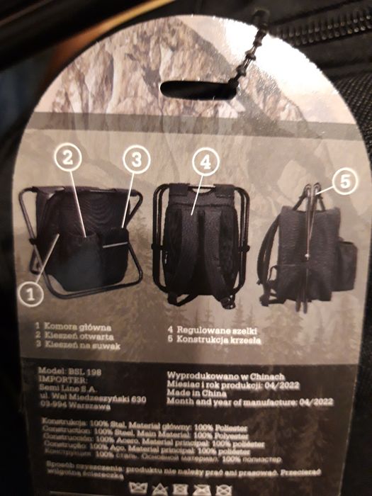 Plecak wędkarski na ryby pielgrzymke turystyczny militarny na grzyby