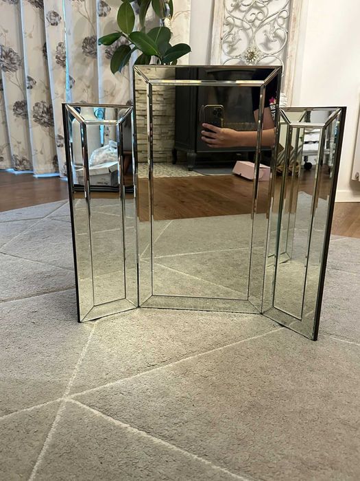 Glamour fazowane lustro 3 skrzydłowe na toaletekę