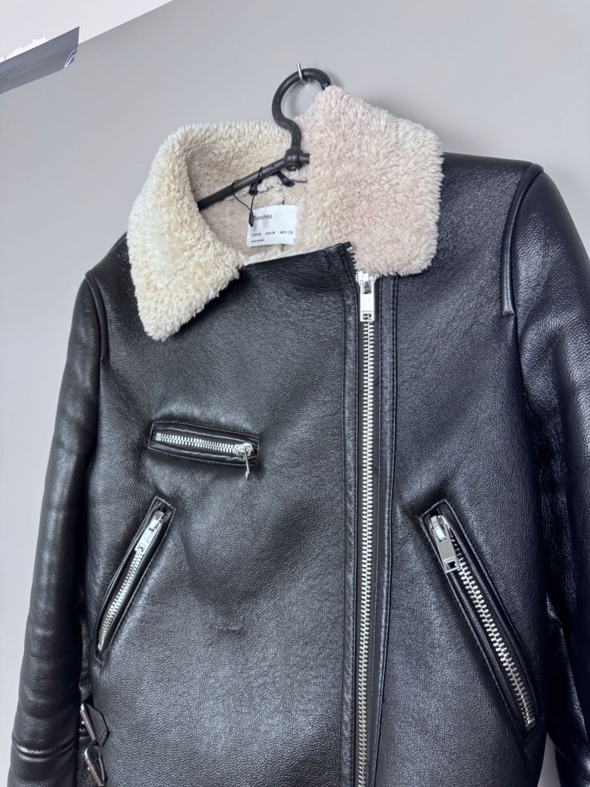 Дубленка куртка кожанка жіноча Bershka Zara