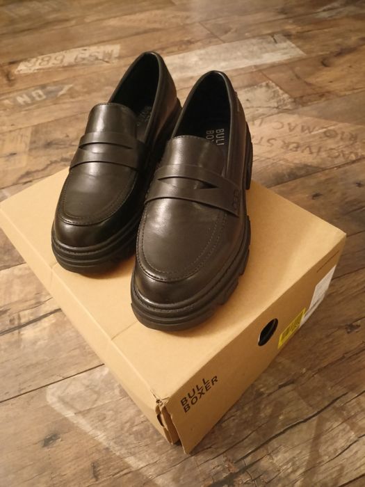 Półbuty loafersy czarne NOWE r.40/25.5 cm