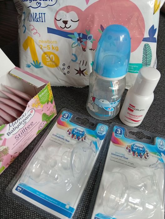 Zestaw pampersy butelka