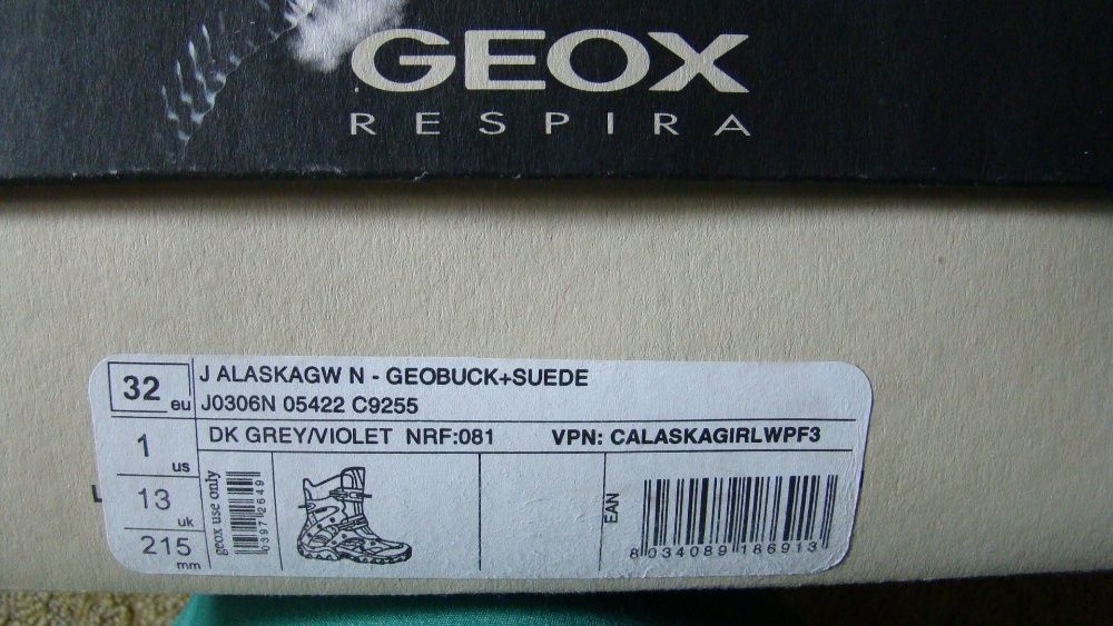 Зимние ботинки Geox 32 размер