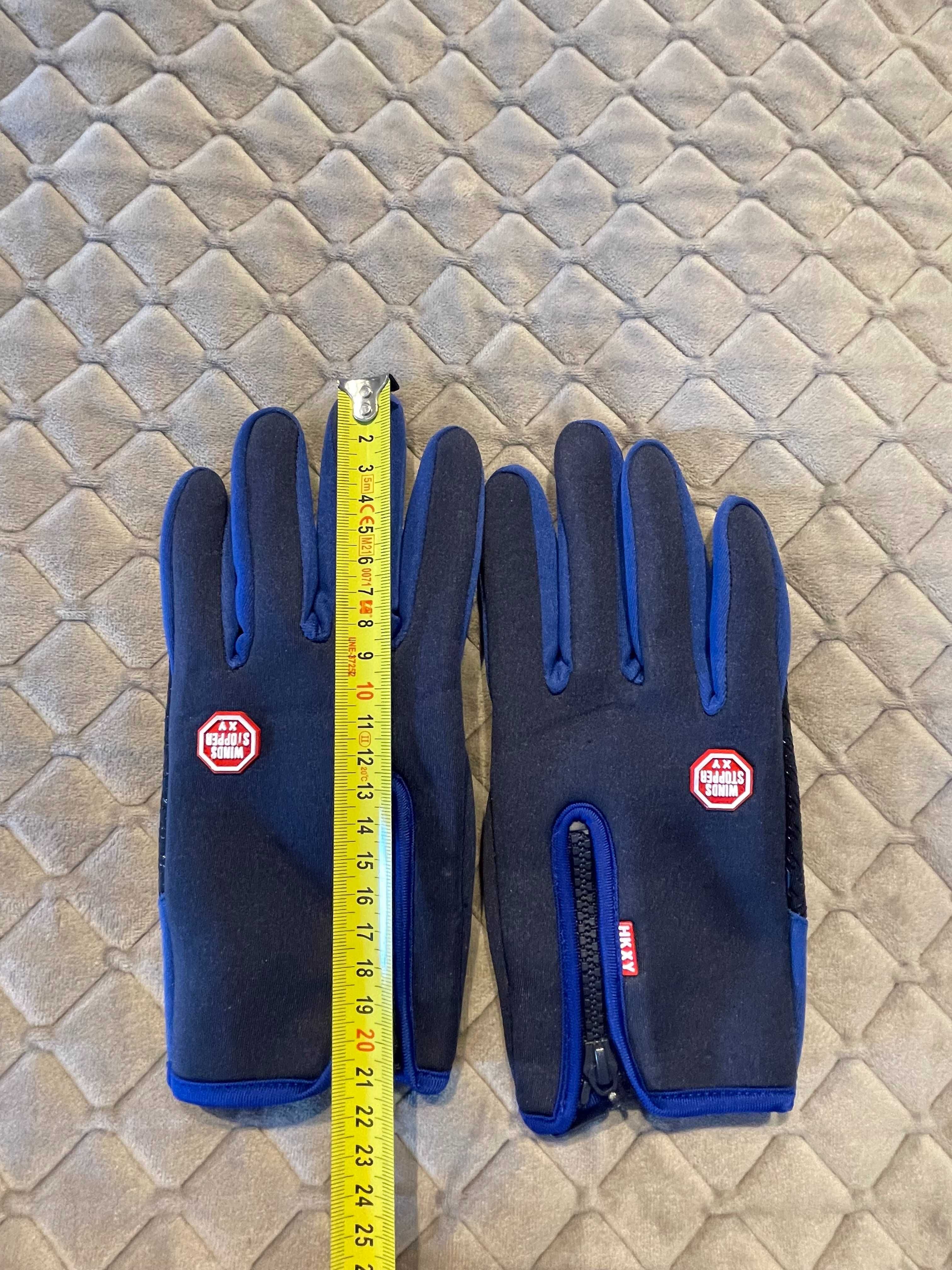 Nowe unisex czarne rękawice zimowe, rozmiar S-M