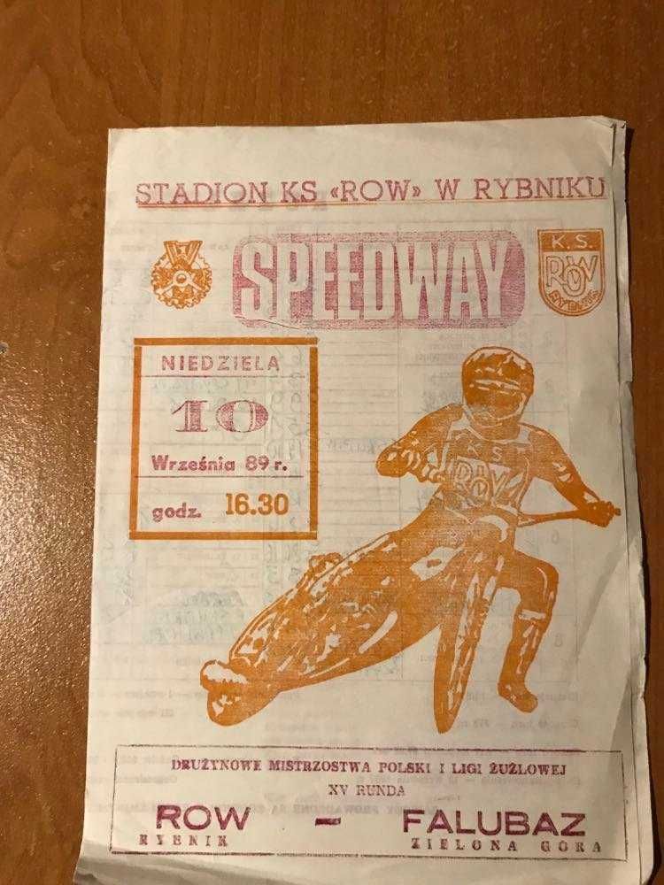 Program żużlowy DMP Row Rybnik - Falubaz Zielona Góra [Rybnik, 1989r.]