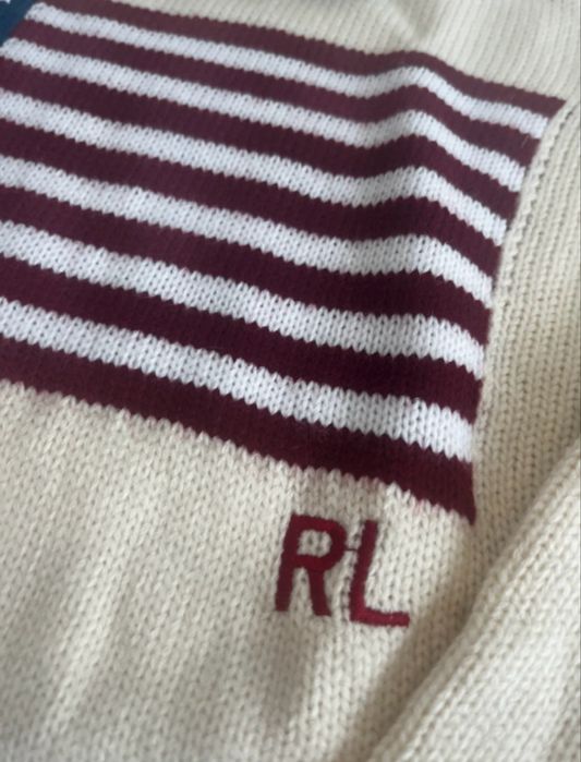 Camisola RL bege com bamdeira EUA