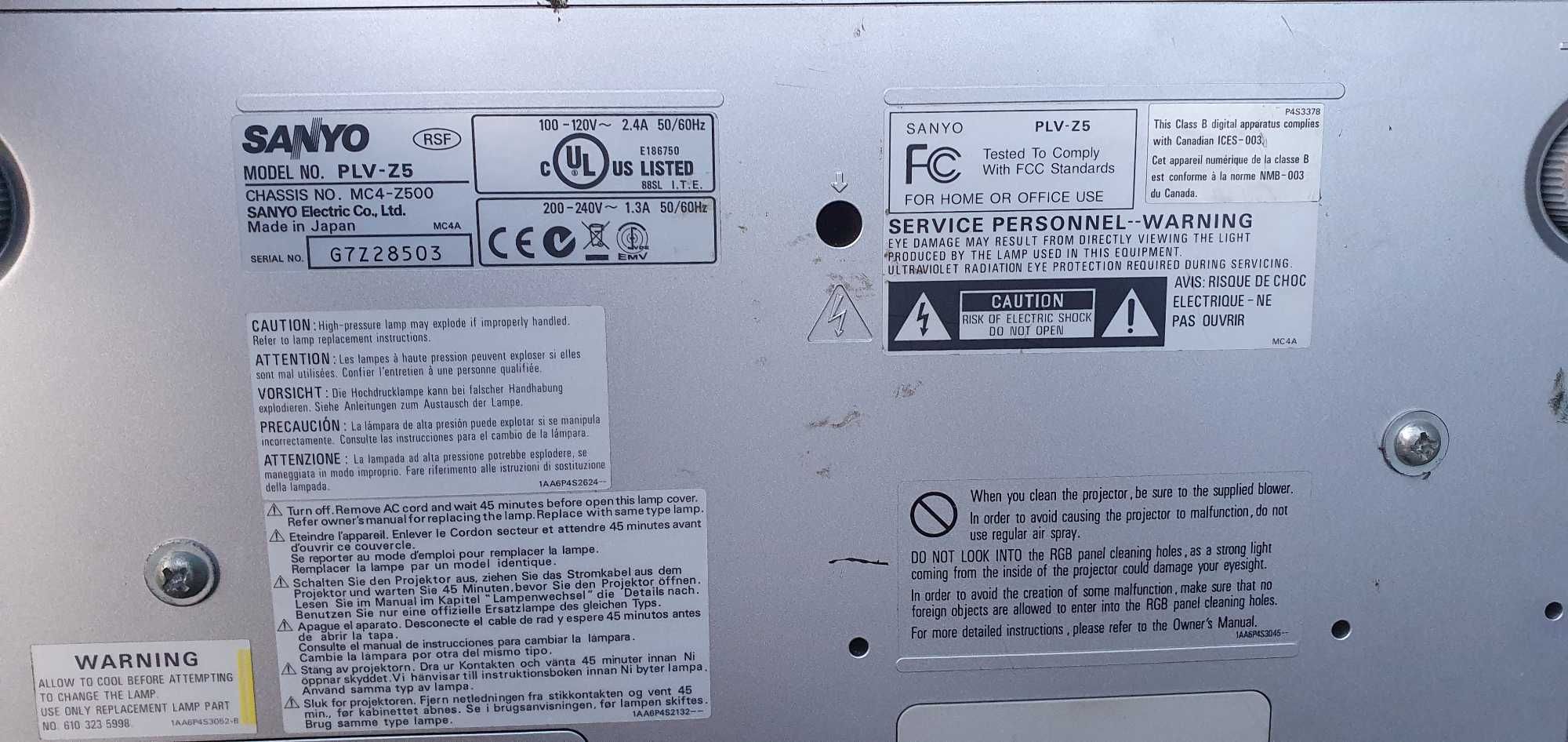 Projektor SANYO Rzutnik PLV-Z5 MC4-Z500 + pilot kpl. sprawny
