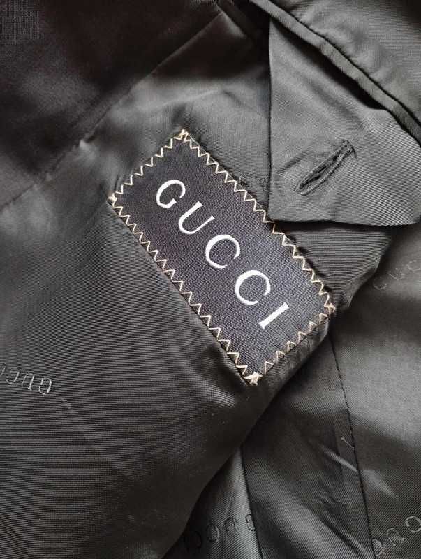 Oryginalna Marynarka Gucci męska czarna 100% wełna fine worsted