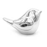 Ptaszek srebrny lustrzany figurka dekoracja Glamour 10 cm