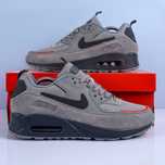 (1901) Чоловічі Кросівки Nike Air Max 90 сірі з чорним (41-46) найк