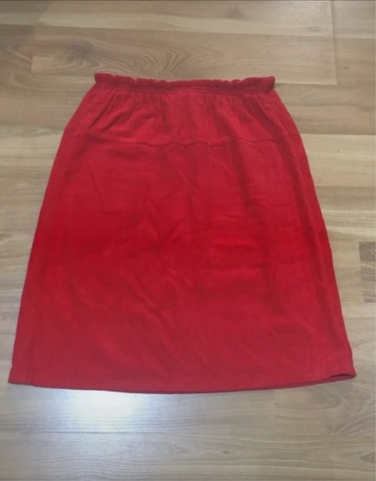 Czerwona spodnica sztruksowa lata 90 vintage