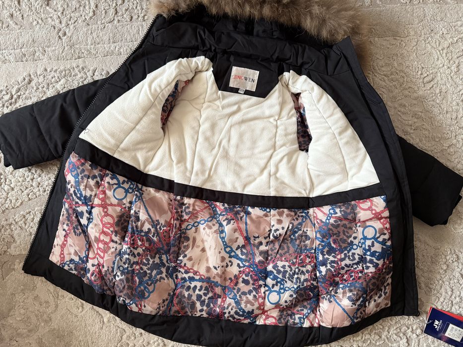 Дитяча зимова чорна куртка пальто на/для дівчинки підлітка 122-146