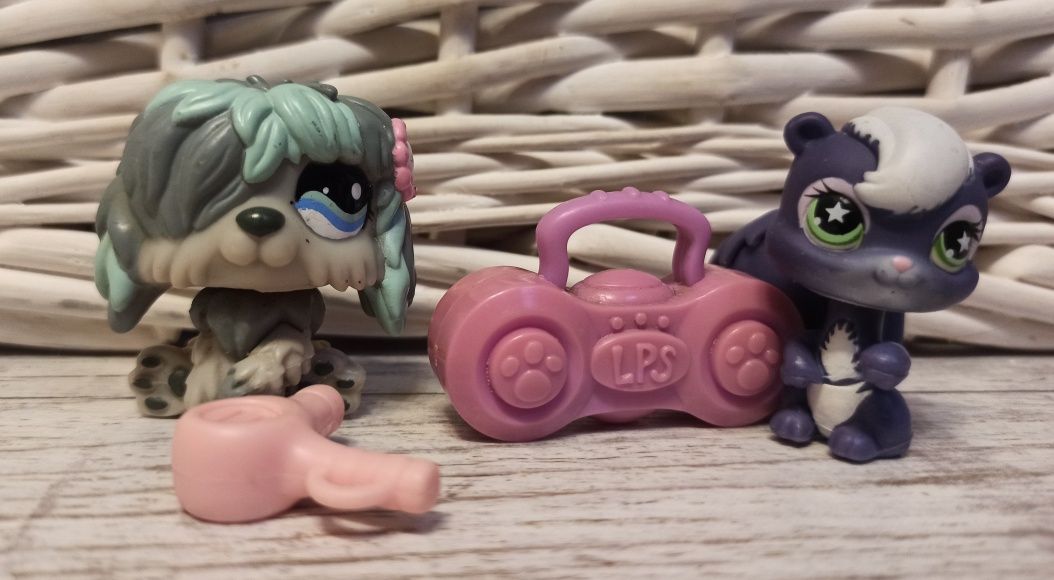 Littlest Pet Shop zestaw piesek i skunks używane unikat