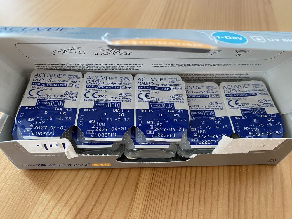 Soczewki kontaktowe jednodniowe toryczne Acuvue oasys
