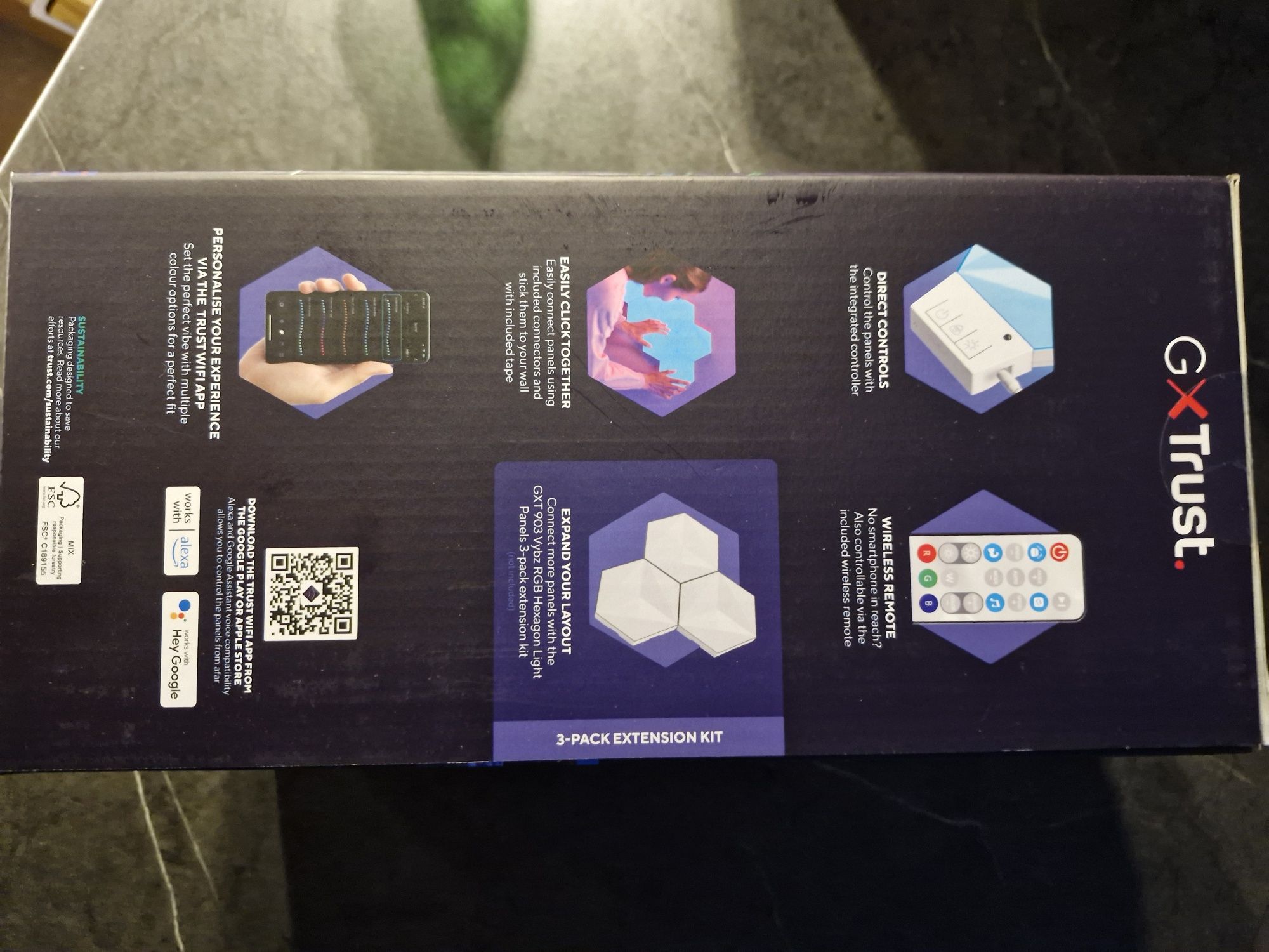 TRUST GXT 902 VYBZ Panele świetlne RGB Hexagon LED