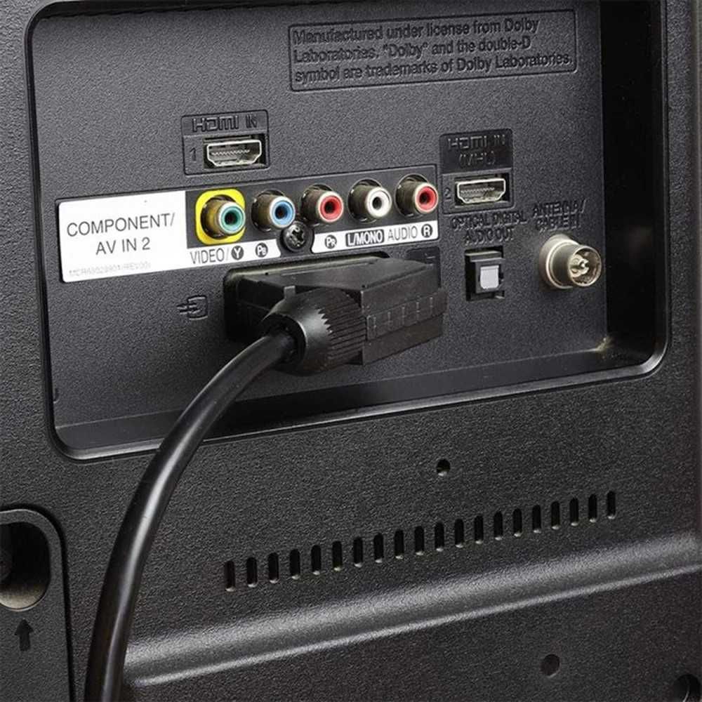 Cabo SCART macho/macho audio vídeo VHS 140cm