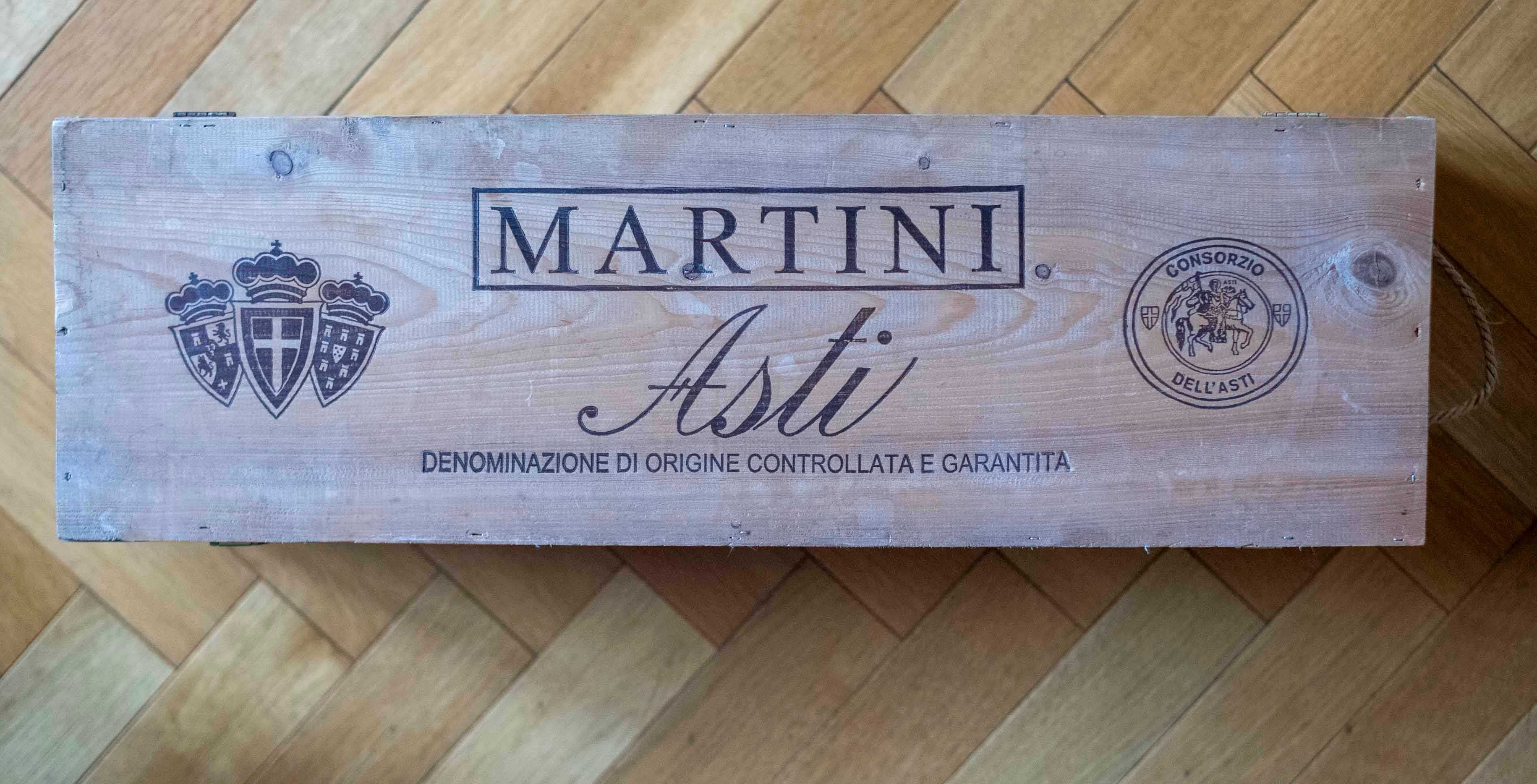 Skrzynka na Wino Martini Asti DOCG 6L Drewniana Kolekcjonerska Włochy