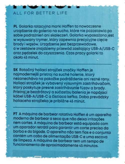 Golarka do zarostu rotacyjna MS-5312 wysuwany trymer
