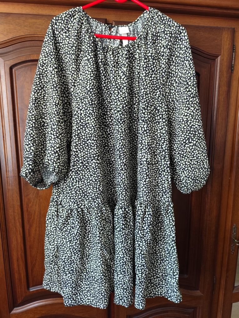 Sukienka H&M XL boho oversize kwiaty babydoll letnia