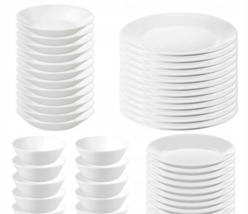 NOWY ZESTAW NACZYŃ 32el. Serwis obiadowy zastawa stołowa talerze miski