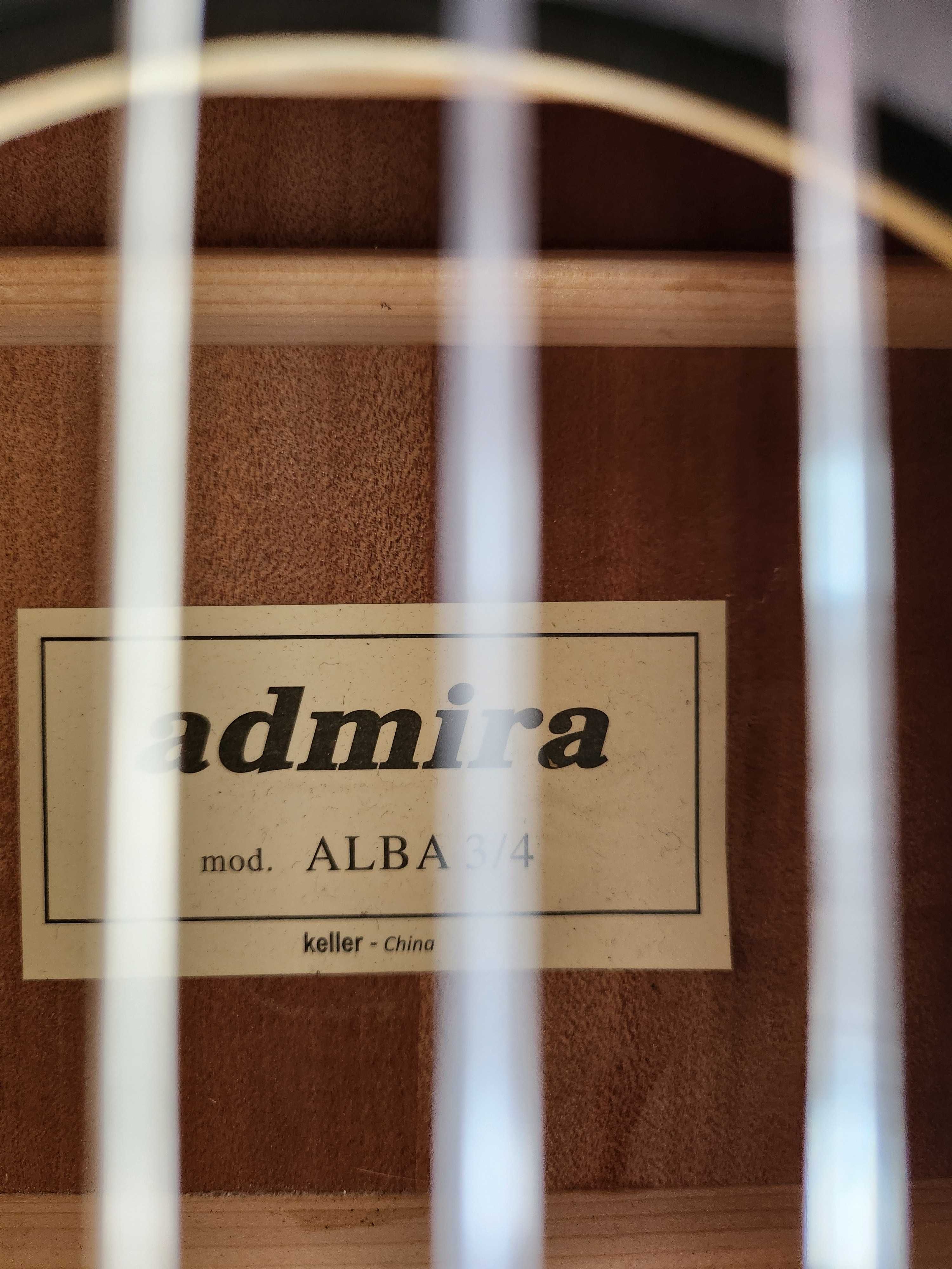 gitara Admira Alba 3/4 klasyczna jak nowa z pokrowcem