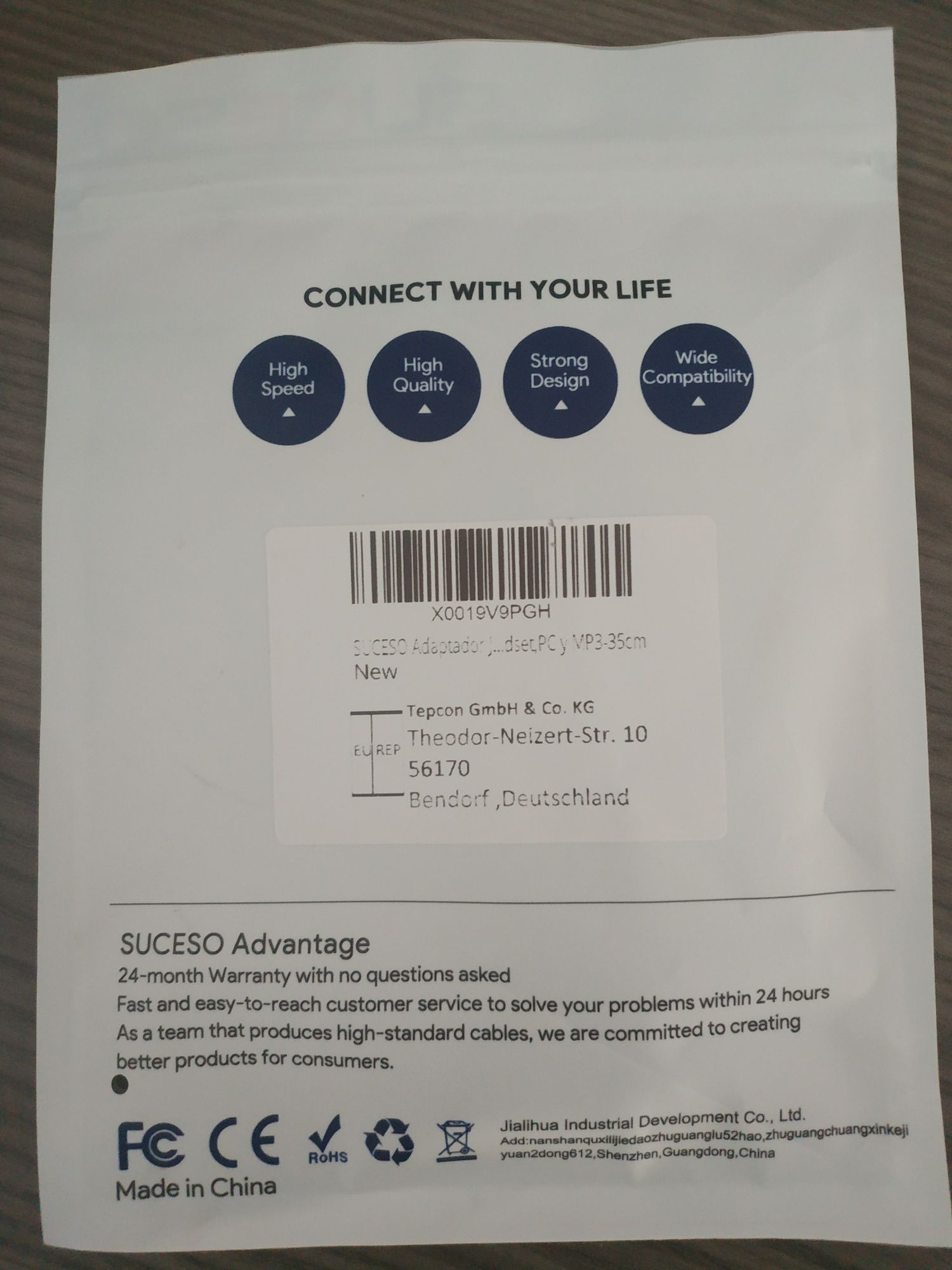 Cabo adaptador splitter áudio e voz Jack 3.5