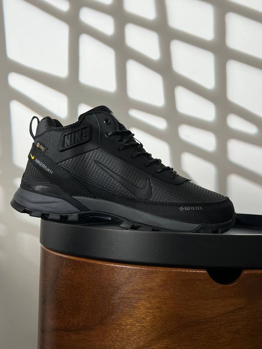 Чоловічі зимові кросівки Nike Rivah Black Grey Fur 41-46 р