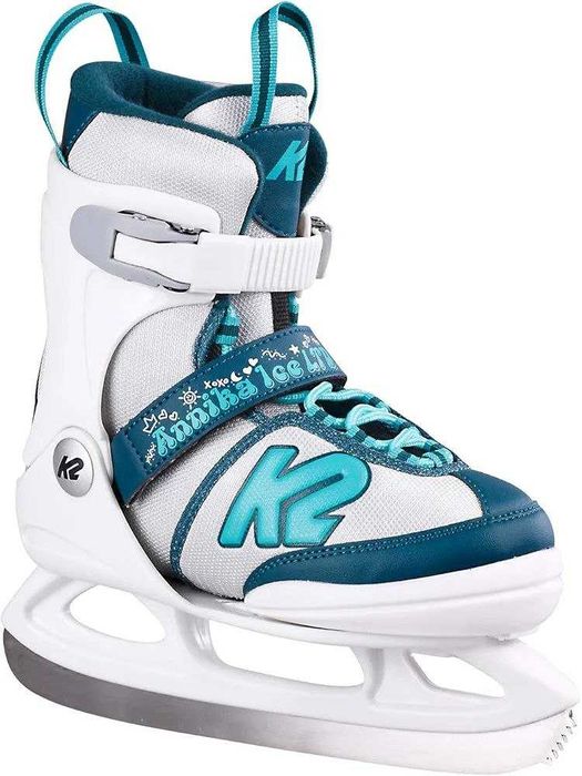 K2 Łyżwy dziewczęce Annika Ice Ltd, białe - niebieskie,