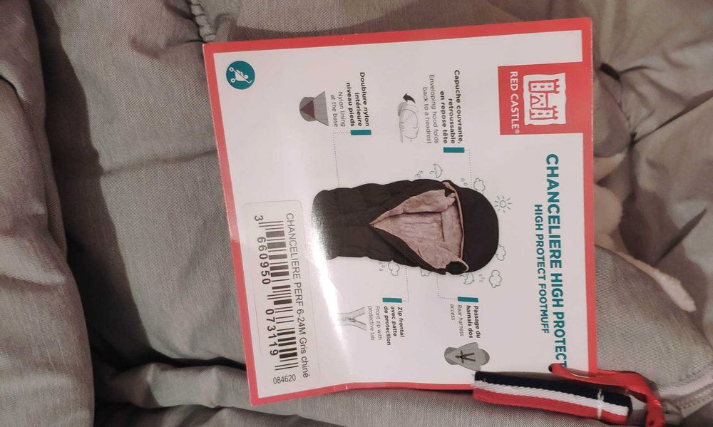 szary śpiwór zimowy do wózka RED CASTLE High Protect, nowy