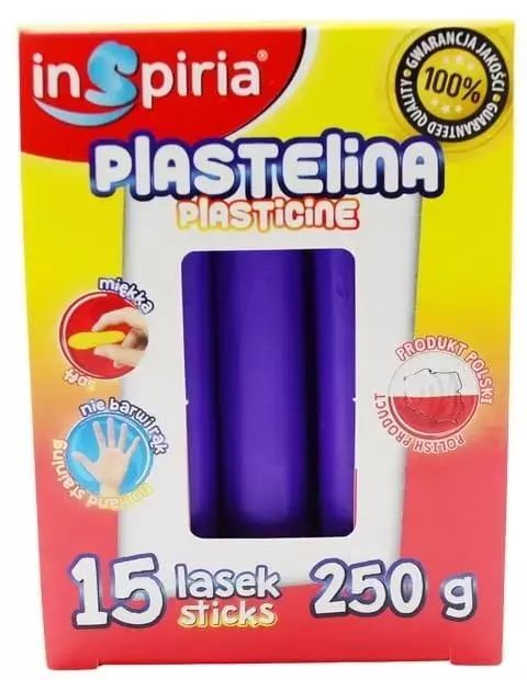 Plastelina fioletowa 15 lasek 250g. InSpiria
