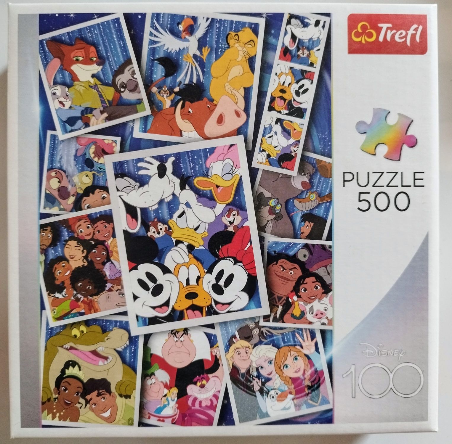 Trefl 4 komplety! Disney 100 puzzle 300 (x 3) + puzzle 500 (x 1) BDB+