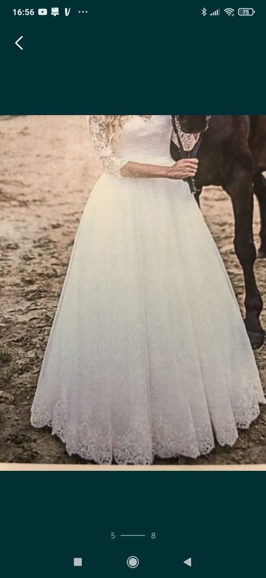 Piękna sukienka ślubna Carmen r.36