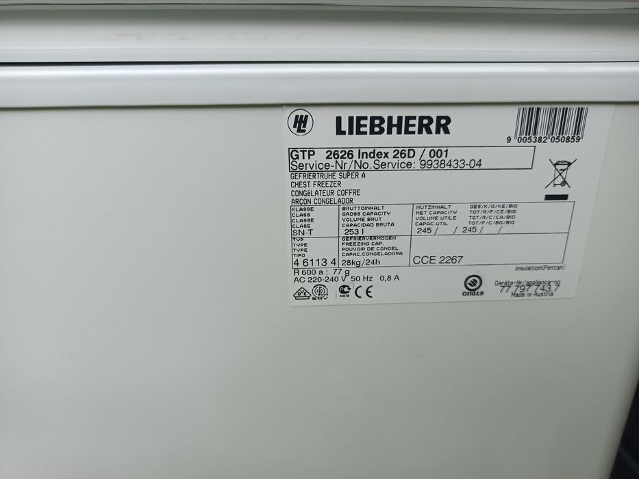 Zamrażarka Miele Liebherr klasa energi A++
