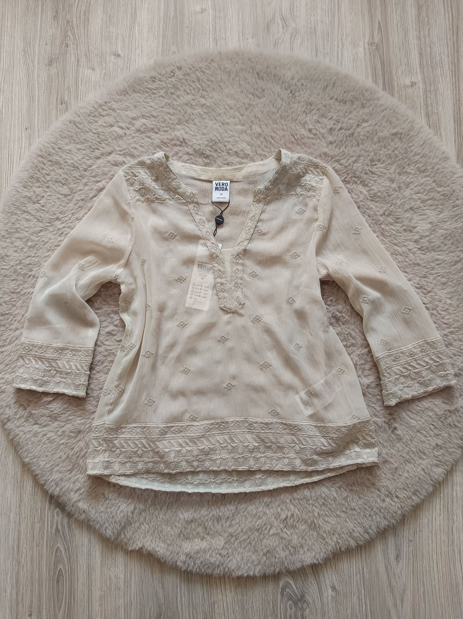 Boho bluzeczka narzutka plażowa ponczo Vero Moda XS małe S