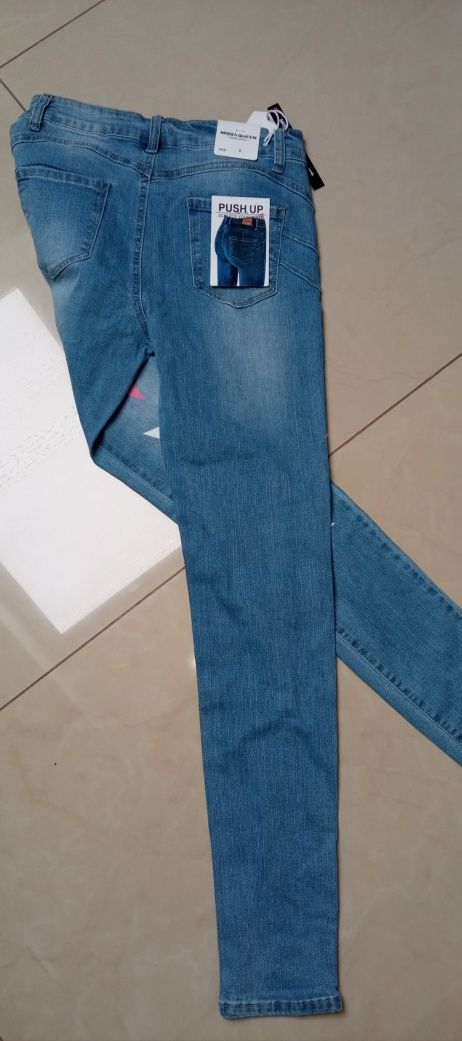 Spodnie jeansowe rurki jasny niebieski S